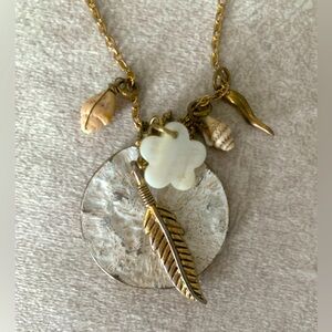 American Eagle Outfitters Feather, Shell and Stone Charm necklace